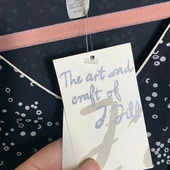 J. Jill Dress Black White Midi Size 8 lined Sleeveless Ruffle Church Work NWT - Picture 4 of 11